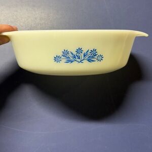 Vintage Anchor Hocking Fire King Blue Cornflower Casserole Dish 1 Qt Round